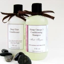 Hemp Omega 3 Shampoo and Deep Hair Conditoner Set 8 oz Select Your Own Scent